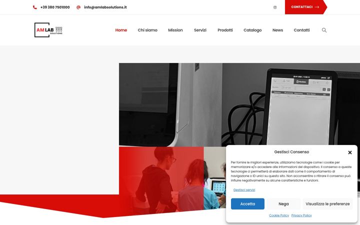 Kuvakaappaus sivustosta amlabsolutions.it
