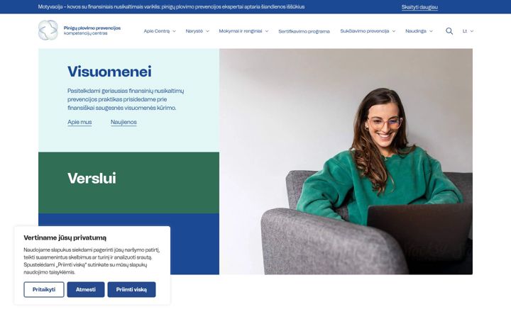 Screenshot stránky amlcenter.lt