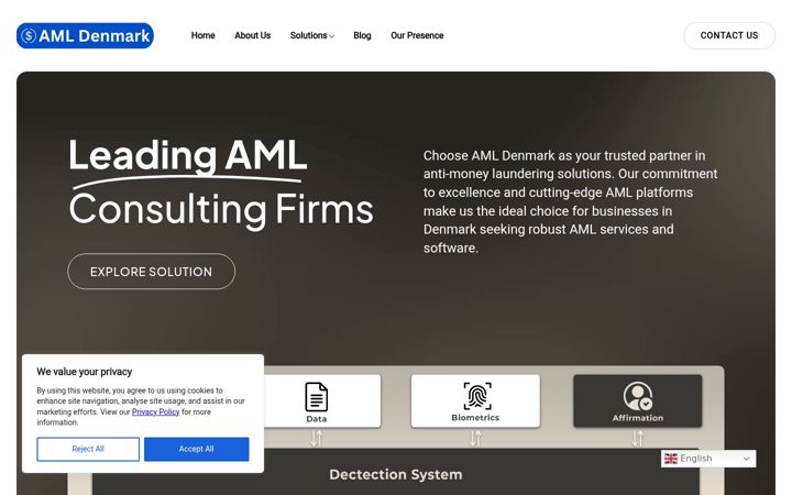 Screenshot of amldenmark.com