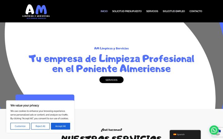 Screenshot of amlimpiezayservicios.com