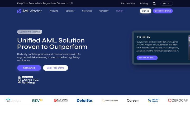 Screenshot of amlwatcher.com