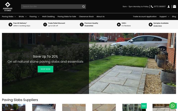 Screenshot of ammaaristones.co.uk