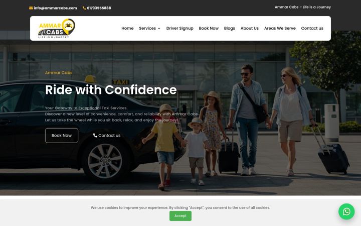 Screenshot of ammarcabs.com