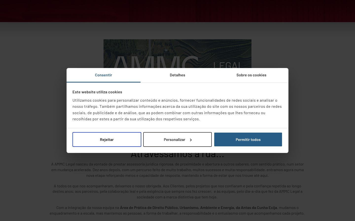 Screenshot of the consent banner shown before any interaction
