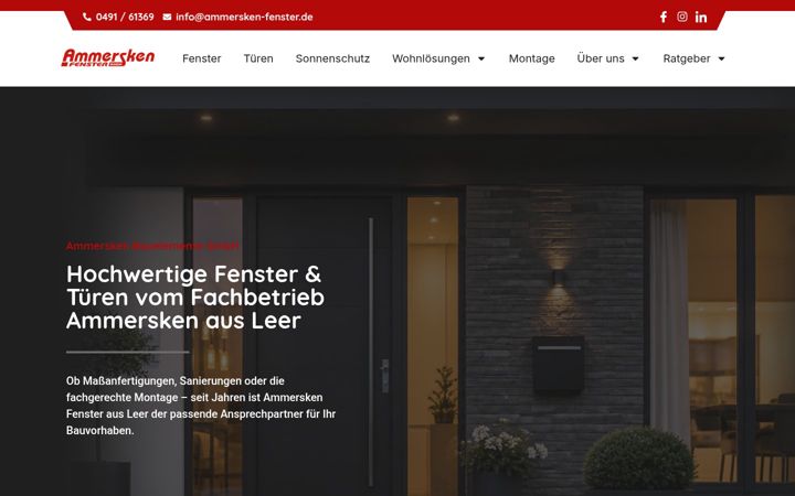 Snímek obrazovky ammersken-fenster.de