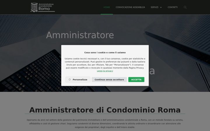 Kuvakaappaus sivustosta amministratorecondominio.roma.it