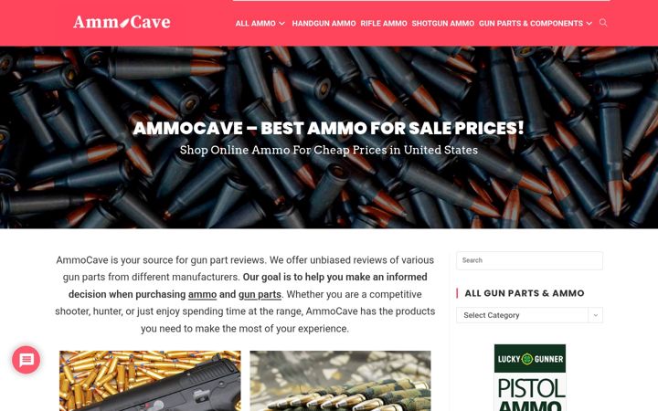 Screenshot of ammocave.com