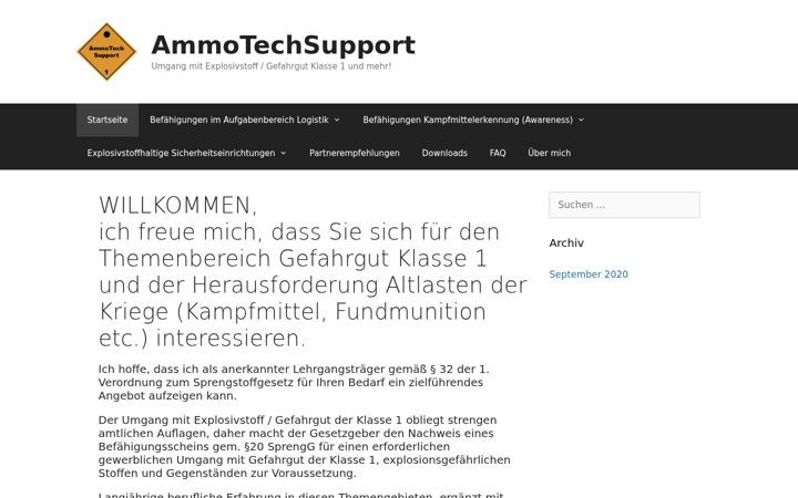 Screenshot of ammotechsupport.eu