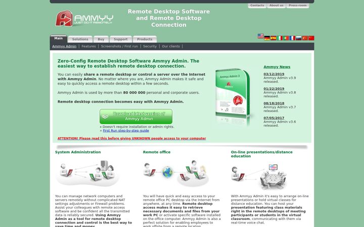 Screenshot stránky ammyy.com