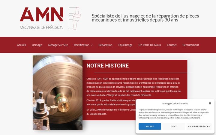 Screenshot of amn-usinage.fr