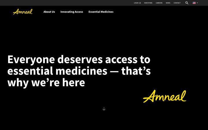 Screenshot of amneal.com