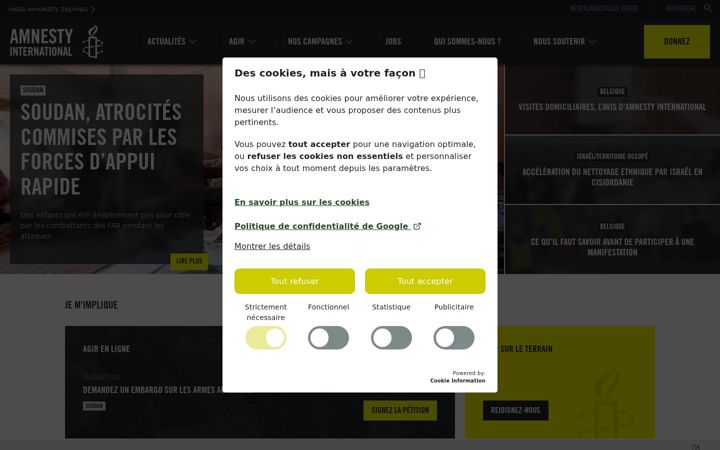 Snímek obrazovky amnesty.be