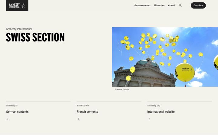 Screenshot of amnesty.ch