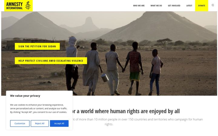Zrzut ekranu amnesty.ie