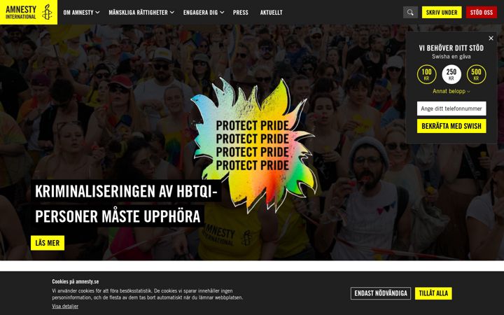 Screenshot of amnesty.se