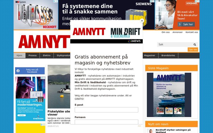 Screenshot of amnytt.no