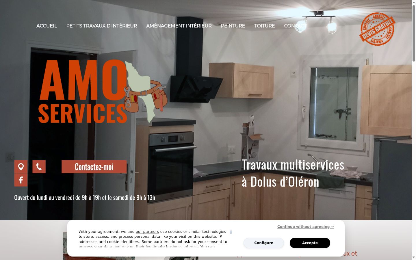 Screenshot van de toestemmingsbanner zoals getoond vóór enige interactie