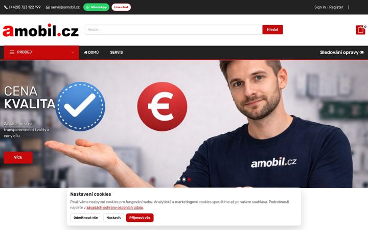 Екранна снимка на amobil.cz