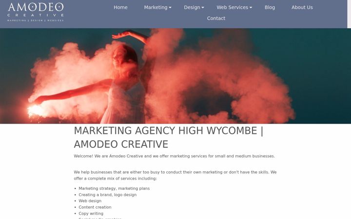 Screenshot of amodeomarketing.co.uk