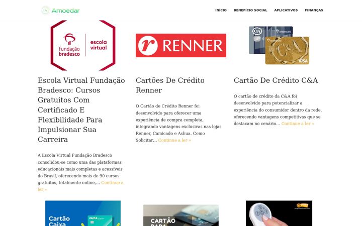 Screenshot of amoedar.com.br