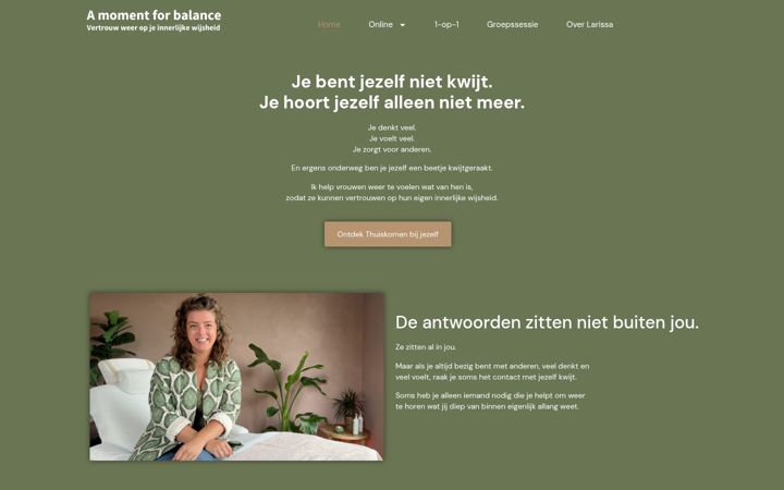 Screenshot of amomentforbalance.com