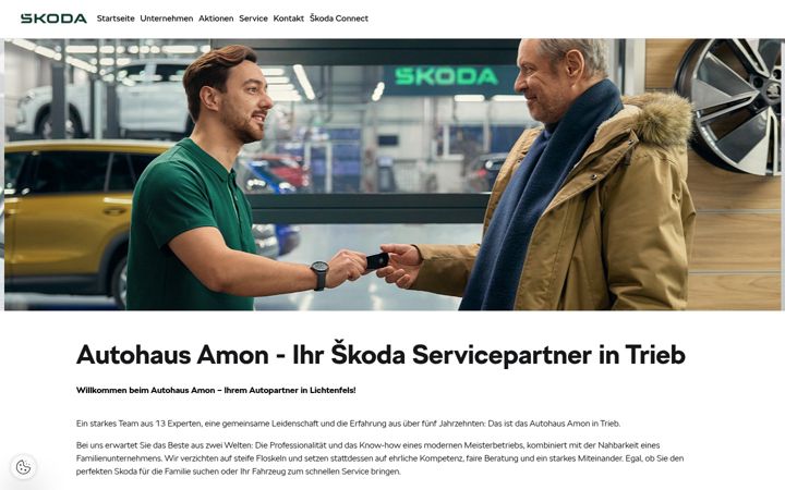 Screenshot of amon.skoda-auto.de