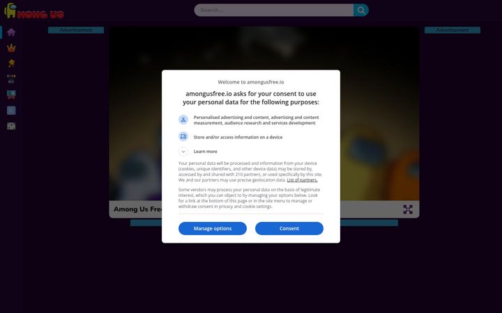 Screenshot of amongusfree.io