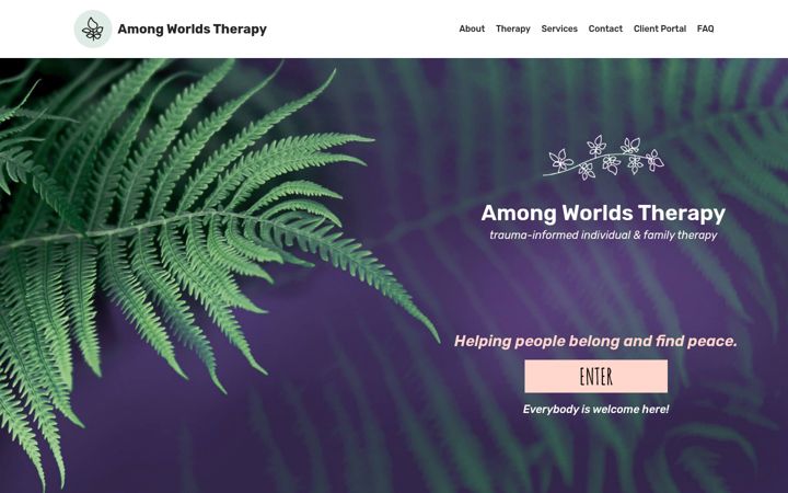 Screenshot of amongworldstherapy.com