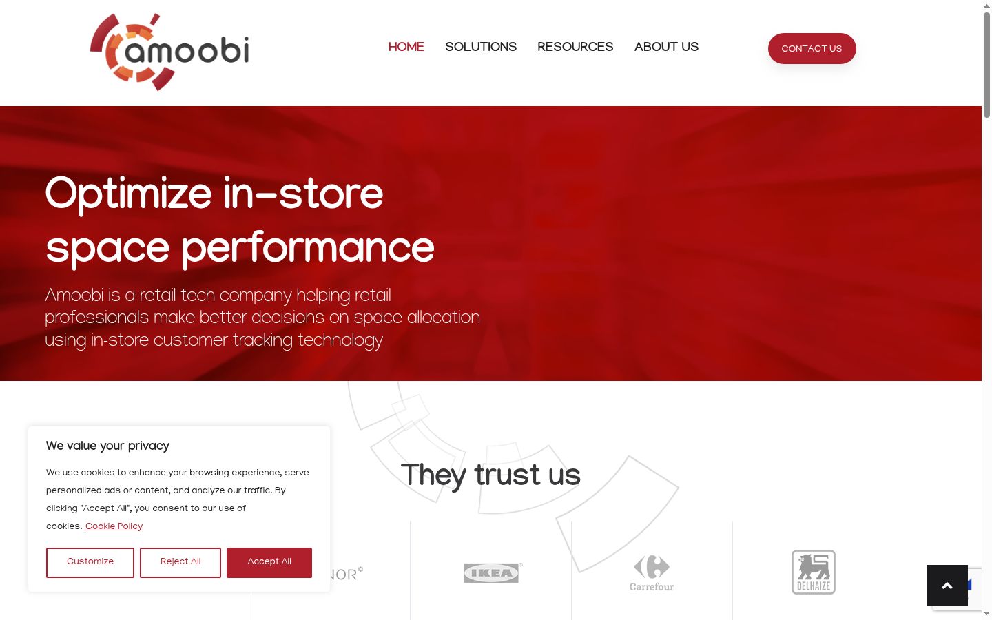 Screenshot of the consent banner shown before any interaction