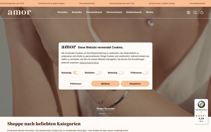 Screenshot of amor.de
