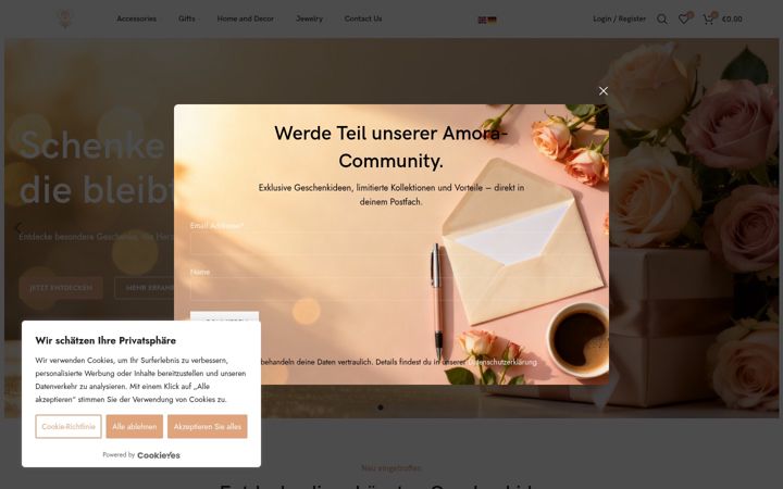 Screenshot van amora-gift.de
