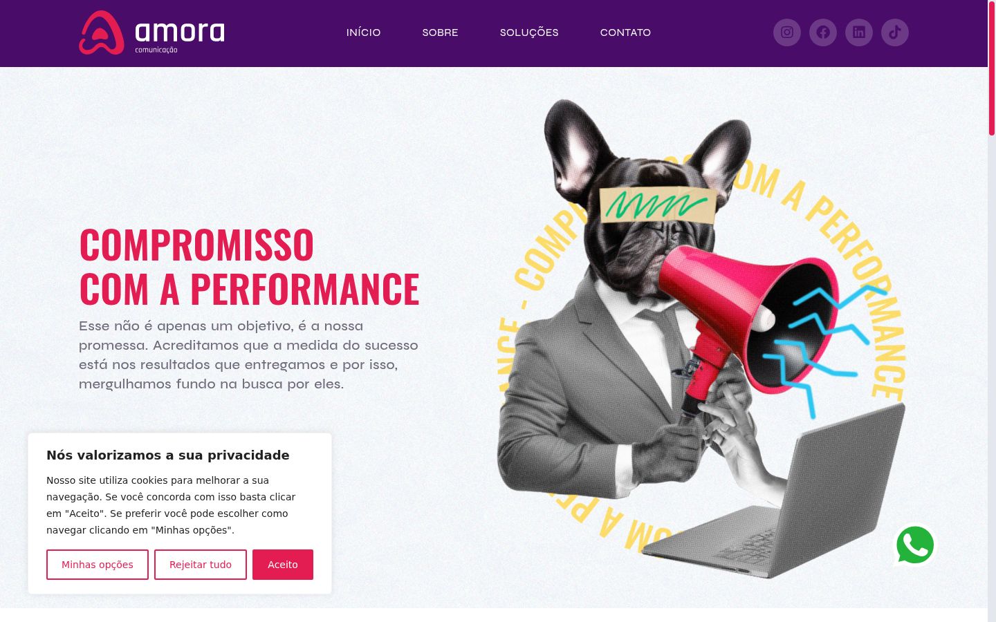 Screenshot del banner di consenso mostrato prima di qualsiasi interazione
