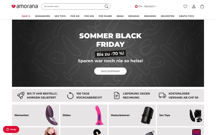 Screenshot of amorana.ch