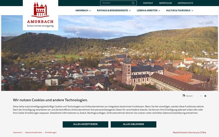 Screenshot van amorbach.de