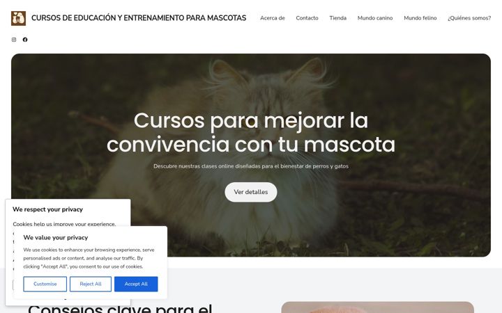 Screenshot of amorcaninoyfelino.com