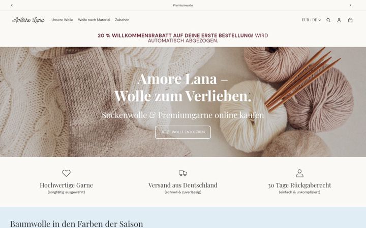 Screenshot of amore-lana.de