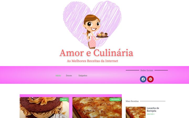 Screenshot of amoreculinaria.com.br