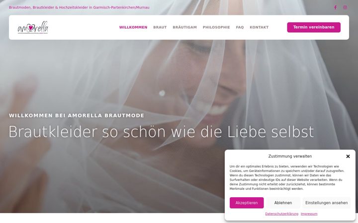Screenshot of amorella-brautmode.de