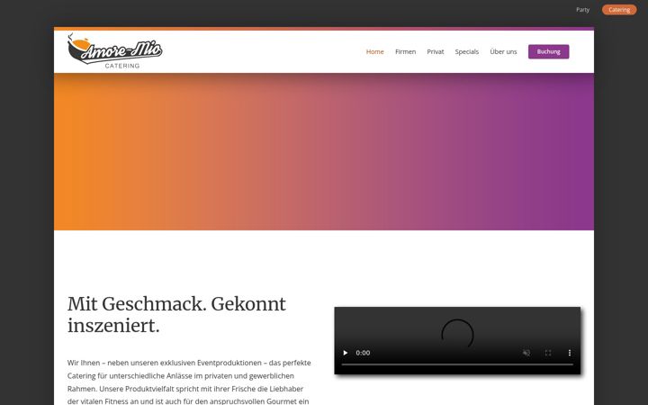 Screenshot of amoremiocatering.de