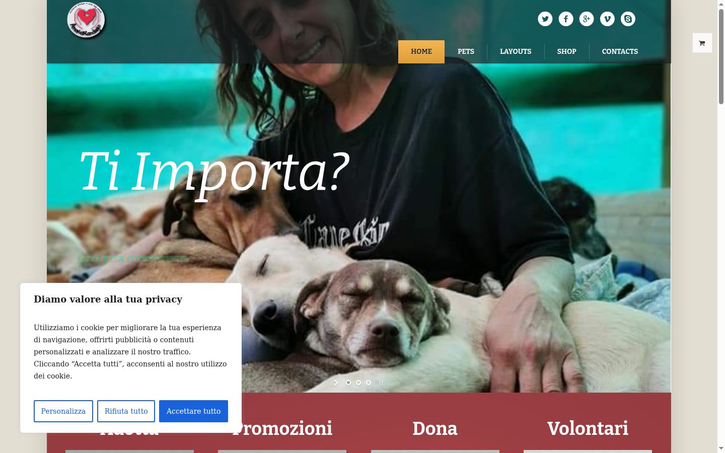 Captura de pantalla del banner de consentimiento mostrado antes de cualquier interacción