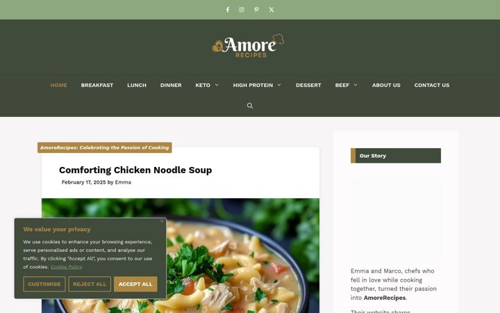 Screenshot of amorerecipes.com