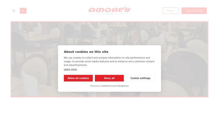 Skærmbillede af amoresrestaurantbeeston.co.uk