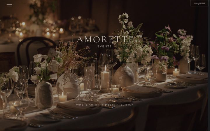 Screenshot of amoretteevents.com