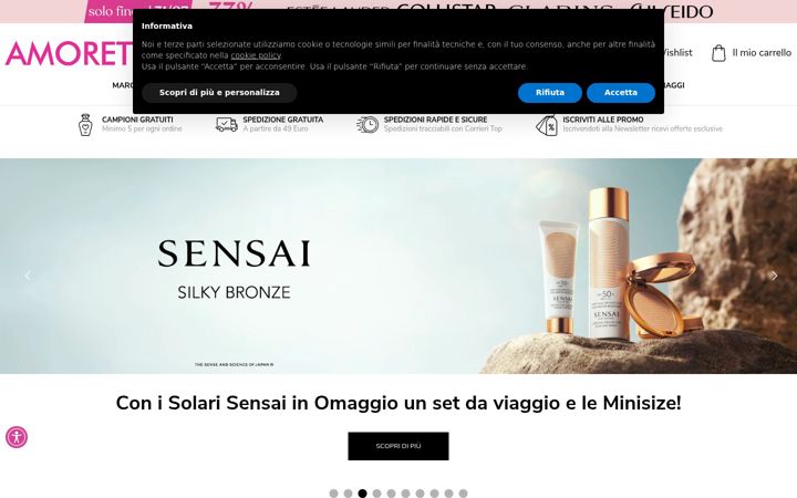 Screenshot of amorettiprofumi.com