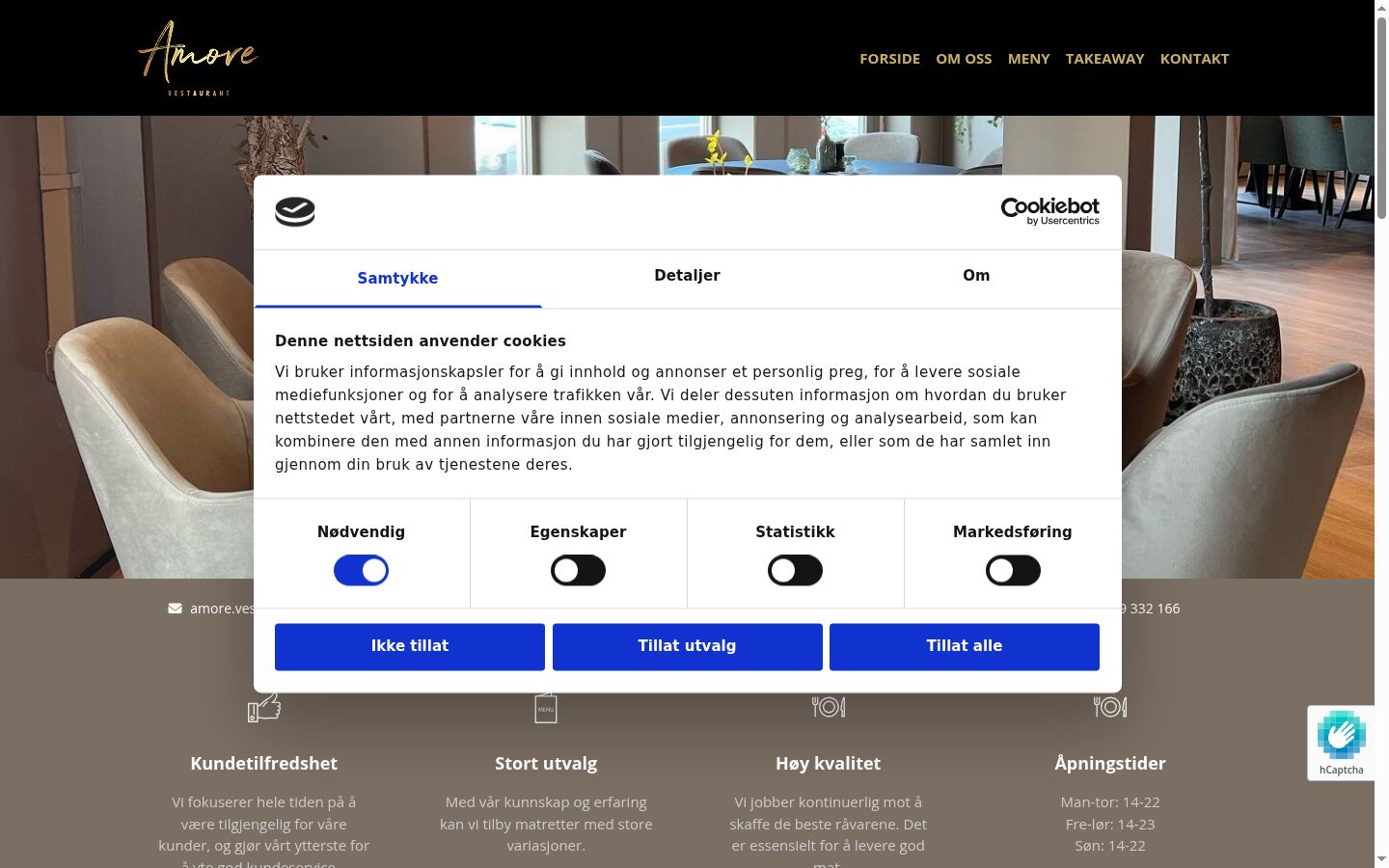 Screenshot del banner di consenso mostrato prima di qualsiasi interazione