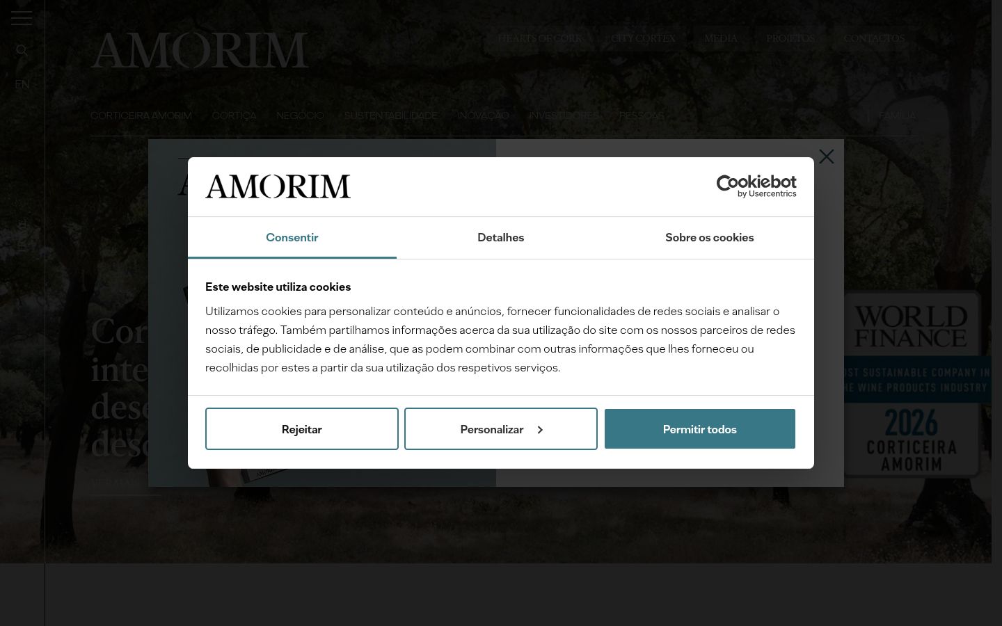 Screenshot del banner di consenso mostrato prima di qualsiasi interazione