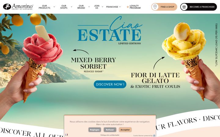 Screenshot ta' amorino.com