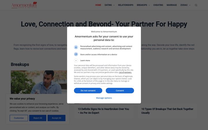 Screenshot of amormentum.com
