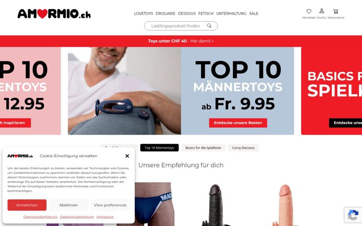 Ekrano kopija amormio.ch