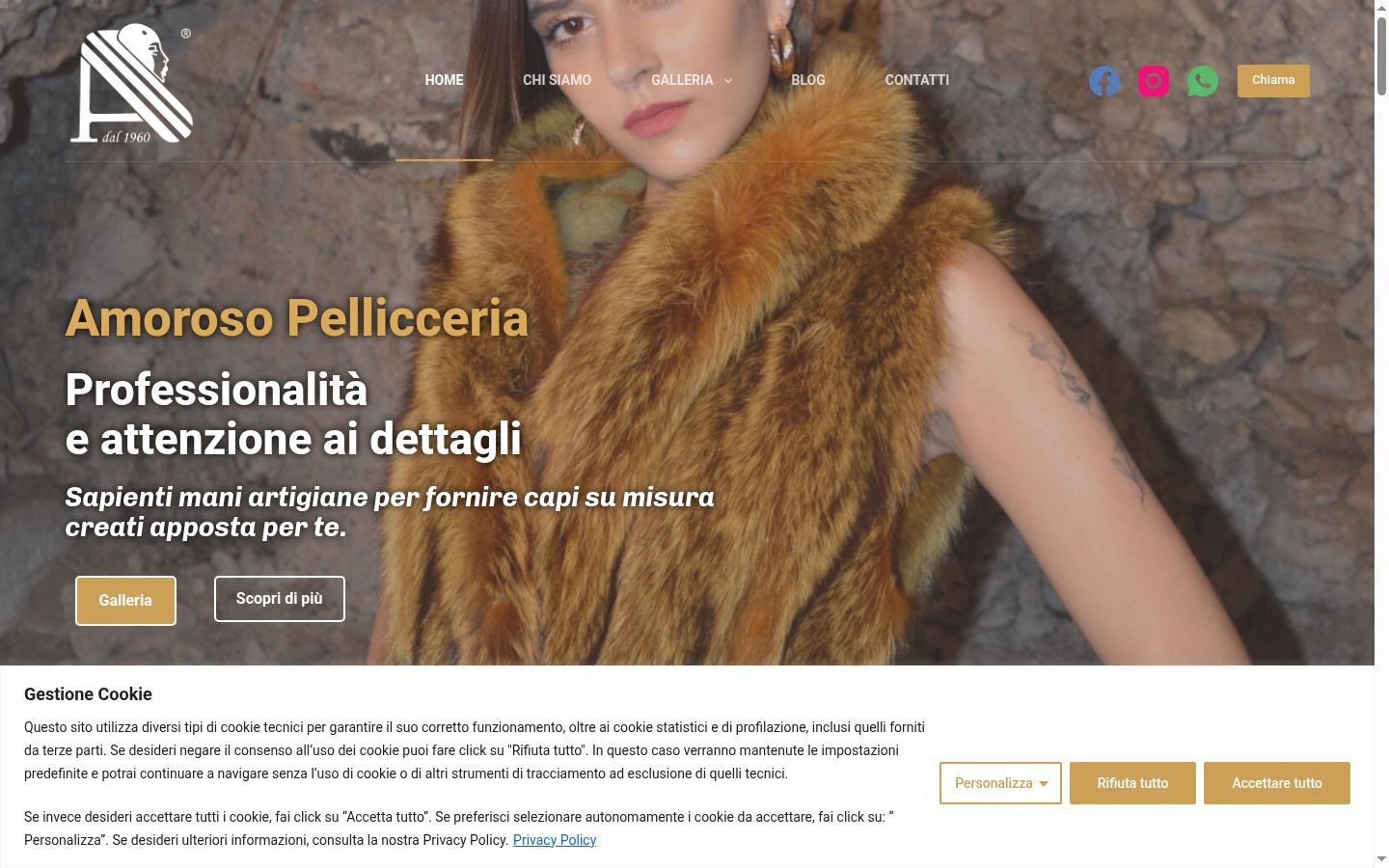 Screenshot del banner di consenso mostrato prima di qualsiasi interazione